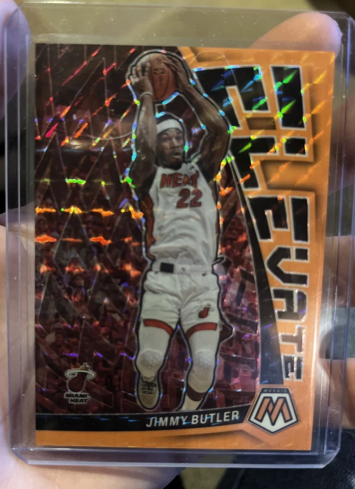 2022-23 Panini Mosaic Basketball Jimmy Butler Orange Fluorescent Prizm /25 - Image 1 of 2