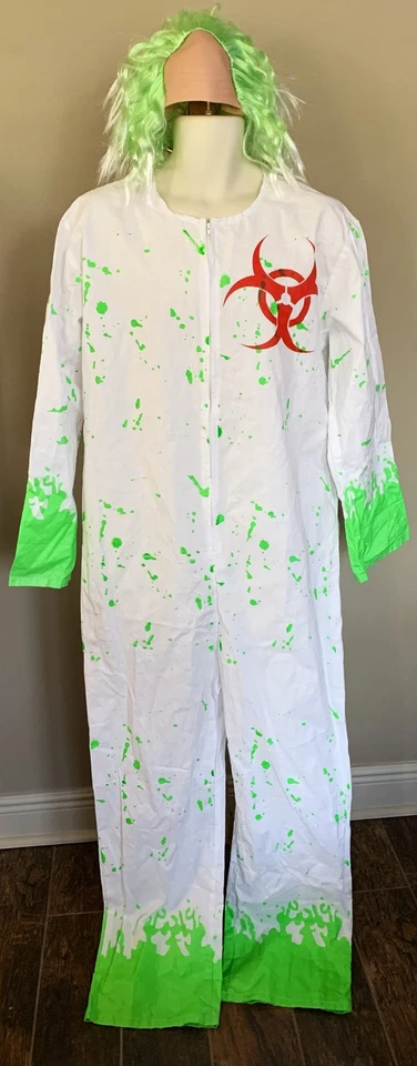 Adult BIOHAZARD ZOMBIE Hazmat COSTUME JUMPSUIT & WIG Standard Size 2pc - Image 1 of 1
