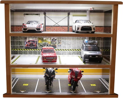 1:24 Scale Diecast Car Model Display Case 3 Tiers,With LED Light and Acrylic Dus - Image 1 of 4