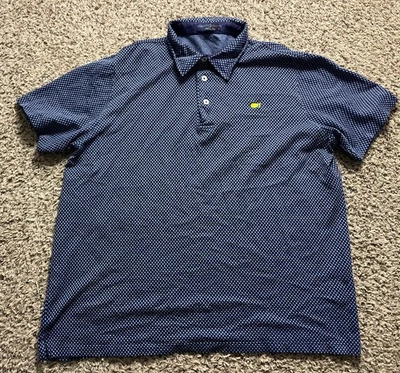 Camisa Polo Masters Clubhouse Collection Para Hombre XL Azul Estampado Algodón Golf Italia Foto 1 de 4