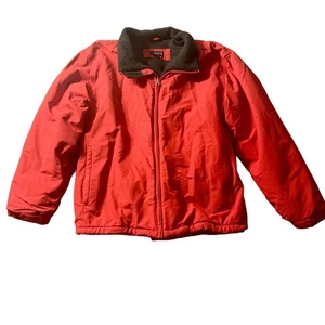 Lands’ End Coat Men XL 46-48 Red Thick Full Zip Pockets Sherpa Lined Snow Winter - Picture 1 of 18