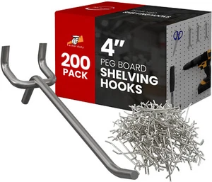 200 Pack PEG Board Pegboard Shelving Hooks 4" Length Wholesale Lot - Picture 1 of 7