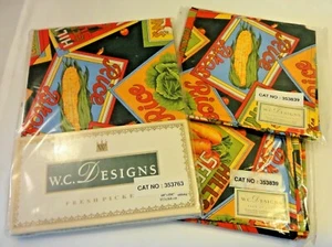 WC Designs Fresh Picked Oblong Tablecloth 60x104 + 2 Sets of Napkins - ALL NEW! - Picture 1 of 9