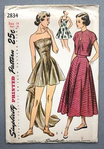vintage SIMPLICITY swimsuit BATHING SUIT swimming costume sewing pattern 2834 - Picture 1 of 5