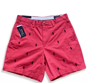 Polo Ralph Lauren Shorts Pony 6" Stretch klassische Passform rot marineblau Herren 31 - Bild 1 von 5