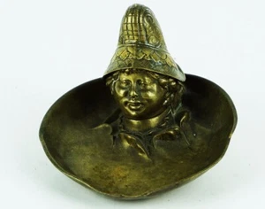 ANTIGUA TINTERO VIENA BRONCE TINTERO FIGURA DUENDE DUENDE GNOMO ELFO ENANO 1900s - Imagen 1 de 8