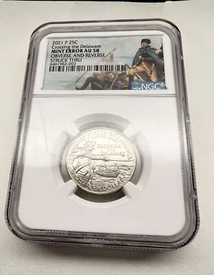 2021 Washington Crossing The Delaware Quarter Major Struck Through Grease ! - Image 1 of 4