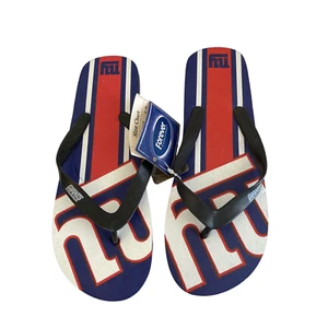 NWT NFL Unisex Women 9 10 Men 7 8 Medium NY Giants Football Flip Flop Sandals - Picture 1 of 5