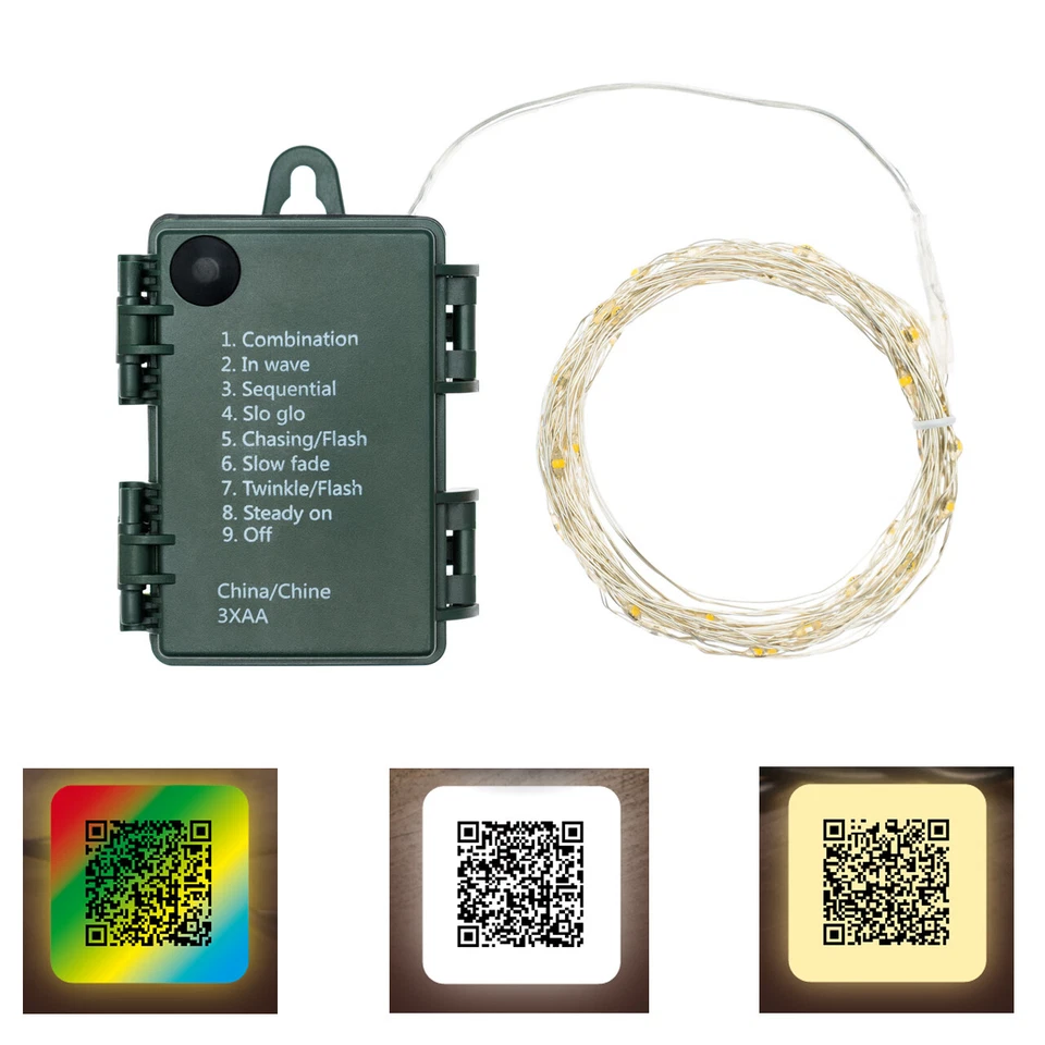 Luci di Natale Natalizie MicroLED con Timer e 8 Giochi Cavo Metallo Argento - Immagine 1 di 1