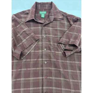 David Taylor Mens Button Down Shirt Red Size Large!! Short Sleeve!! (S1) - Picture 1 of 3