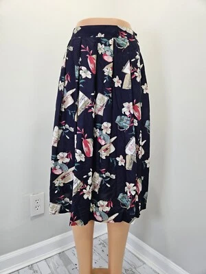 Koret Vintage Parisian Vacation Print Pleated Skirt Womens Petite 12 Made in Usa - Image 1 of 4