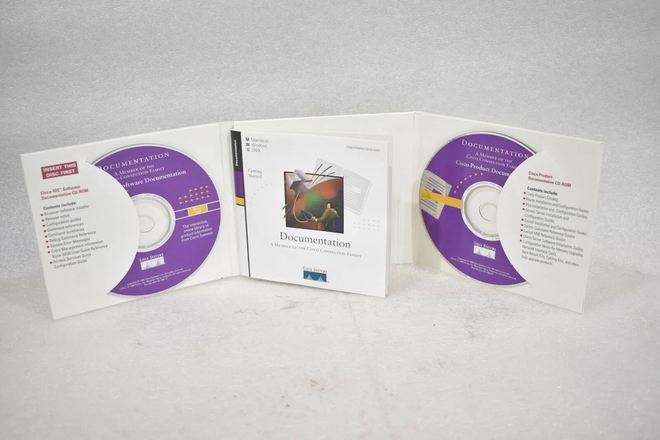 CISCO IOS SOFTWARE DOCUMENTATION CD-ROM MACINTOSH, WINDOWS, UNIX ( 2 DISC SET ) - Image 1 of 4