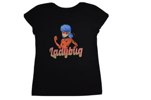 Miraculous Youth Girls Ladybug Cartoon Black Shirt NWT XL(14-16) - Picture 1 of 5
