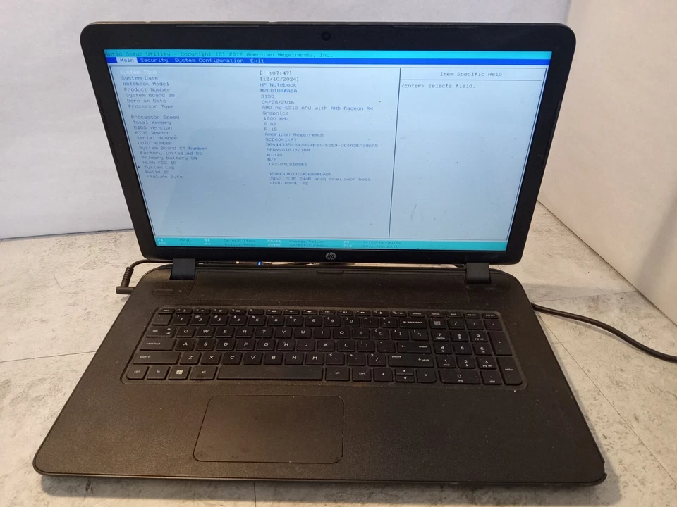 HP 17-P110NR 17.3" Laptop AMD A6-6310 Radeon R4 Graphics 6GB RAM *READ -FM - Image 1 of 4