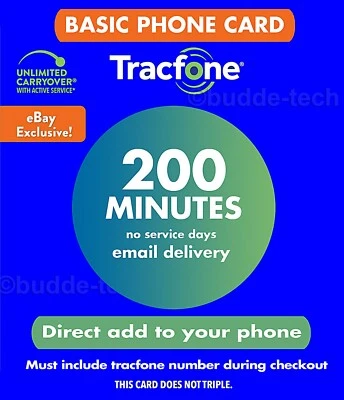 200 minutes only (no service days) For Tracfone Track Phone BASIC PHONES direct  - Image 1 of 4