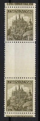 Czechoslovakia 1937 MNH Mi 386ZS Sc 240 Saint Barbara's Church, Kutná Hora ** - Image 1 of 2