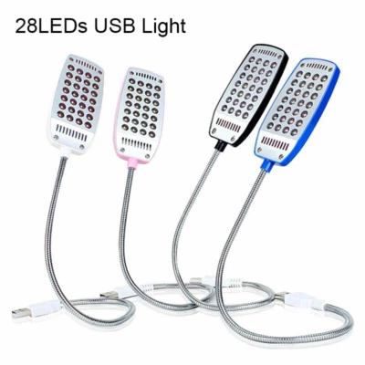 Flexible USB 28 LED Light Desk Lamp Reading Light For Computer Notebook Laptop - Image 1 of 4