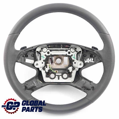 Steering Wheel Mercedes W212 NEW Black Leather with Black Threads Paddle Shift - Image 1 of 4