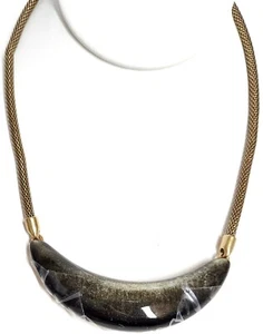 Kendra Scott Collar Pendant Necklace Golden Obsidian Gold Plated Brass NWT - Picture 1 of 18