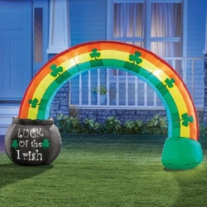Saint Patricks Rainbow Pot of Gold Airblown Inflatable 72"L x 20"W x 50"H New - Picture 1 of 1