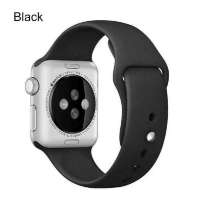 Pulseira de silicone esportiva iWatch pulseira macia para Apple Watch Series 6 5 4 3 2 1 - Imagem 1 de 4