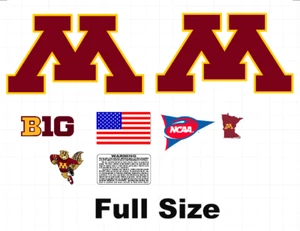MINNESOTA GOPHERS Football Helmet Helmet Decal Full Size 8 mil - Picture 1 of 1