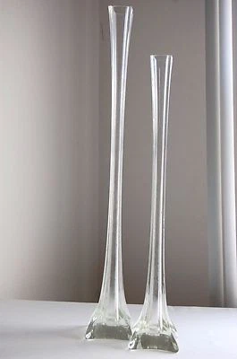 Jarrones torre de vidrio transparente (juego de 2) -Acentos interiores JaNice Foto 1 de 4