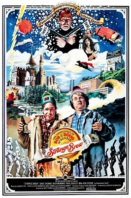 1983 Strange Brew Movie Poster 11X17 Rick Moranis Dave Thomas Brewery 🍺🍿