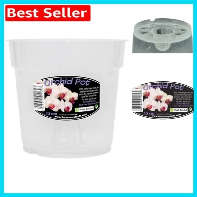 Lightweight 15cm Clear Orchid Pots with Holes - Ideal for Indoor & Outdoor Care - Image 1 of 4