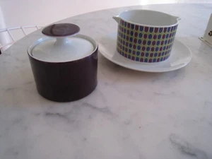 Vintage Rosenthal Continental China Baumann Isis Gravy Boat + Sugar Bowl - Picture 1 of 13