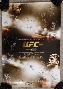 UFC 165 Signed SBC poster GOAT Jon Jones vs Alex Gustafsson plus Khabib Auto - Picture 1 of 5