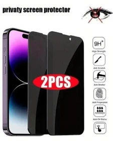 Für iPhone 17 16 15 14 12 X Pro Max Plus Privacy Hartglas Displayschutzfolie - Bild 1 von 9