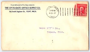 1905 Doremus Machine Cancel - Flint, Michigan to Ohio - #319 - Office Supply - Bild 1 von 2