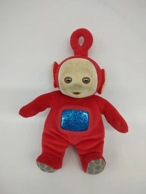 Boneca de Pelúcia Vermelha Eden Toys Teletubbies Rosto Flocado 1998 13” Superfície Lavável - Imagem 1 de 2