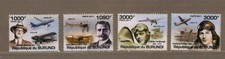N140 BURUNDI AEREI AVIATORI LINDBERGH BOEING FOKKER BLERIOT francobolli nuovi