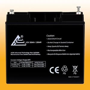12V 20AH SLA AGM Battery, Replace for Duracell 12V 20AH M5 Terminals - Picture 1 of 5