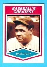 1989 CMC Baseball's Greatest card BABE RUTH New York Yankees NM SHIP FREE in US
