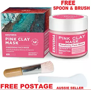 Australian Kaolin Pink Facial Clay Mask Detoxify Cleansing Brighten Skin 120G - Picture 1 of 8