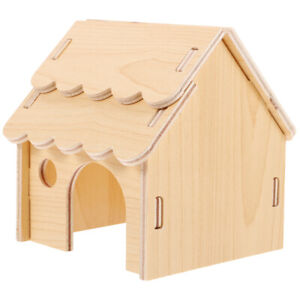 Drewniany domek dla chomika, kryjówka dla chomika, klatka dla zwierząt domowych, kryjówka dla małych zwierząt