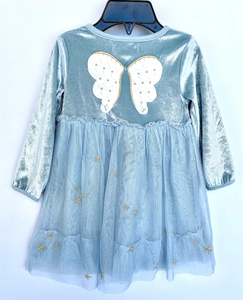 Vestido de red de terciopelo Mini Boden Fairy Wings. Precio minorista de 6-12 meses $55 $32,98 nuevo con etiquetas Foto 1 de 4