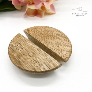 Timber half moon drawer handle cabinet handle - Picture 1 of 5