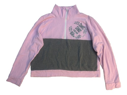 UNDERCOVER Felpa con cappuccio pullover Victoria's Secret ROSA 1 4 cerniera Y2K logo donna rosa grigio taglia L