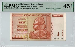 Zimbabwe – 50 Billion Dollars 2008 - P87 PMG45 AB0090900 RADAR - Picture 1 of 2