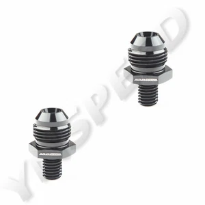 Adaptador de montaje recto 2 piezas 8AN-8AN macho a M12 x 1,25 mm aluminio negro EE. UU. - Imagen 1 de 4