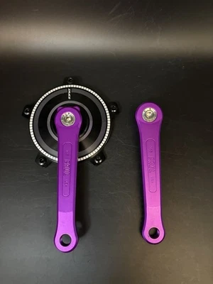 Bielas Paul 100 % puras púrpura 165 mm con bicicleta de pista araña 144bcd engranaje fijo Foto 1 de 4