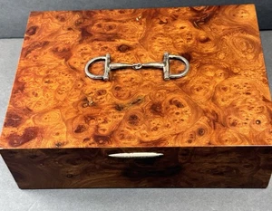 Ralph Lauren Wurzelholz Humidor Box Horsebit Detail Reitsport Zigarre Aufbewahrung - Bild 1 von 16