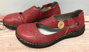 Rieker Anti-Stress Red Leather Mary Jane Shoes Womens 37 (9H44 - Picture 1 of 10