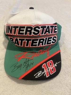 Auténtico sombrero de colección NASCAR Bobby Labonte baterías interestatales con persecución de autógrafos Foto 1 de 4