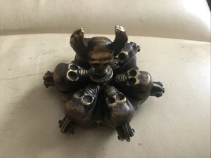 Calavera Kumkum Ritual Hindú Oración Polvo Recipiente Latón? Cenicero Pastillero - Imagen 1 de 5