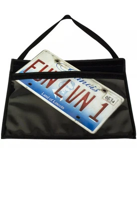 Soporte de matrícula C-Line con correa colgante 1/paquete-transparente/negro, 41902 Foto 1 de 2